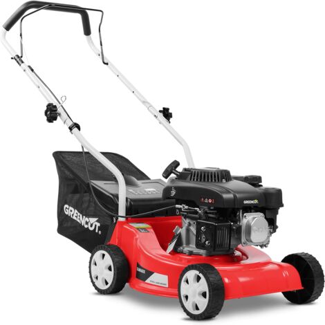Benzin-Thermorasenmäher GLM660X 139cc 5hp, Schnittbreite 39cm 18, Schnitthöhe 25-75mm verstellbar in 3 Positionen, Fangkorb 35L, manueller Antrieb - Greencut GLM660X