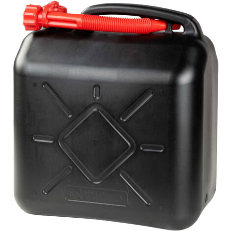Benzinkanister 20 Liter, Krafstoffkanister UN-geprüft, Reservekanister mit Sicherheitsverschluss schwarz/rot