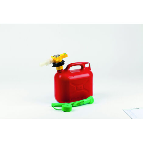 Benzinkanister + NO-SPILL Fassungsvermögen 5,00 Liter Farbe rot