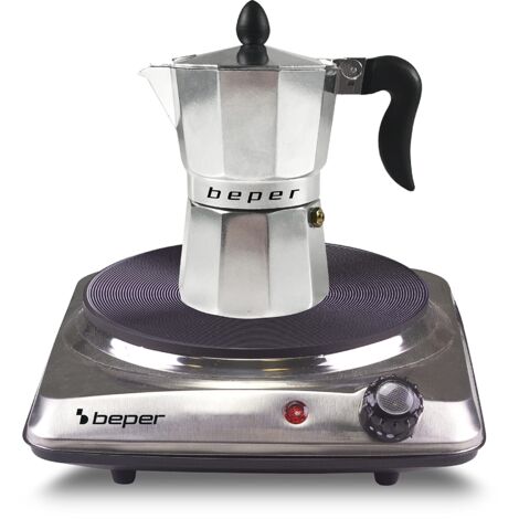 BEPER 90.820 Fornello Elettrico in Acciaio Inossidabile con 5 Livelli di Potenza - Fornellino Elettrico Piccolo 18,5 cm