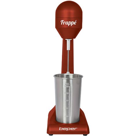Beper Bp.690 Frullino per Frappè Caffè Freddo Milkshake e Cocktails, 2 Velocità, Contenitore in Alluminio 0.5 L, 100 W Argento
