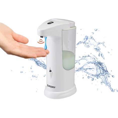 BEPER P201UTP004 Dispenser Sapone Automatico con Erogazione Regolabile Sensore di Precisione e Protezione Anti Goccia, 370ml Bianco