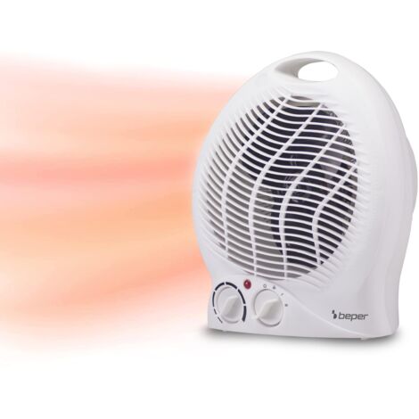 BEPER P203TER202 Termoventilatore, 2000W, 2 Potenze selezionabili, Termoventilatore compatto con Termostato regolabile, Modalità Eco e Autospegnimento, Bianco