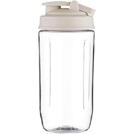 BEPER RCOBP630 Set Bicchiere con Tappo per frullatore USB, 400 milliliters, Vetro, Trasparente