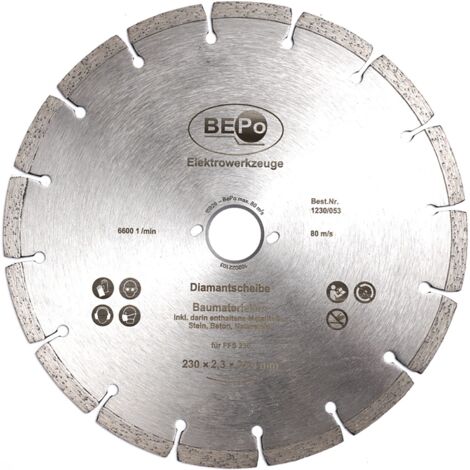 Bepo Diamant Trennscheibe FFS 230 230 mm Mauerwerk Beton Stein Putz 1230/053