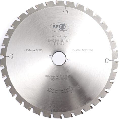 Bepo HW Sägeblatt nagelfest FFS 230 Z34 230mm Altfensterrahmen Holz 1230/054