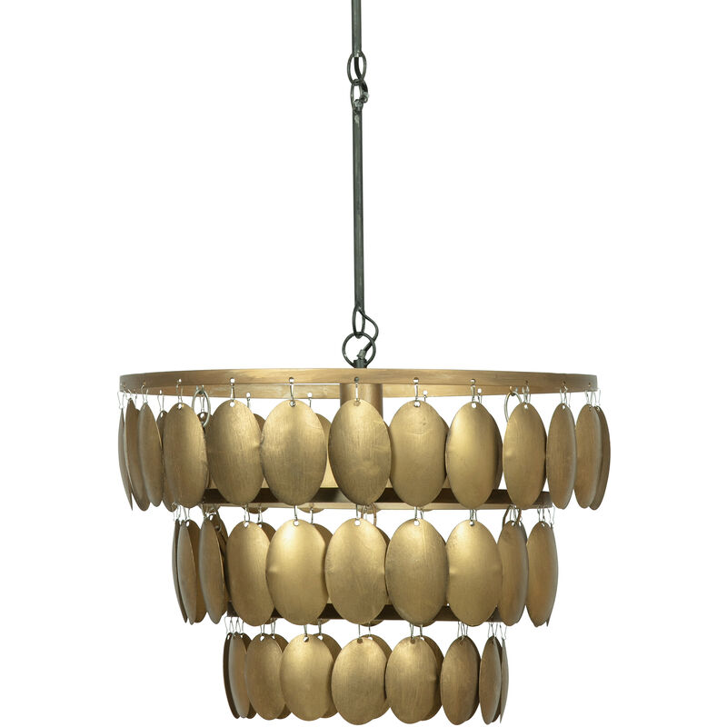 Whitelabel - Lampe à suspension classique - Métal - Laiton antique - 40x48x48 cm - Moondust - Bronze antique