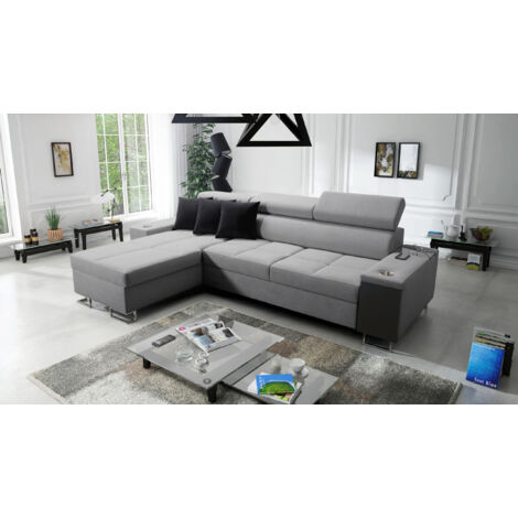 Bequemes Ecksofa mit Schlaffunktion MORENA I MAXI Sawana Grau Links
