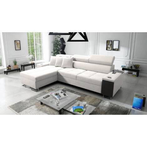 Bequemes Ecksofa mit Schlaffunktion MORENA I MAXI Uttario Velvet Ecru Links