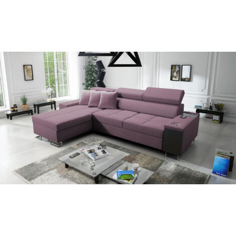 Bequemes Ecksofa mit Schlaffunktion MORENA I MAXI Uttario Velvet Violett Links