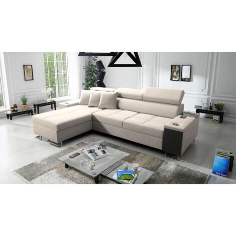 Bequemes Ecksofa mit Schlaffunktion MORENA I MINI Uttario Velvet Beige Links
