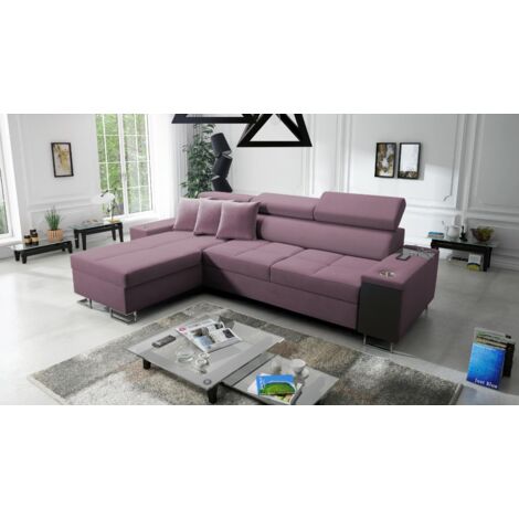 Bequemes Ecksofa mit Schlaffunktion MORENA I MINI Uttario Velvet Violett Links