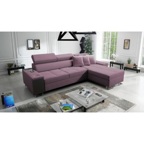 Bequemes Ecksofa mit Schlaffunktion MORENA I MINI Uttario Velvet Violett Rechts
