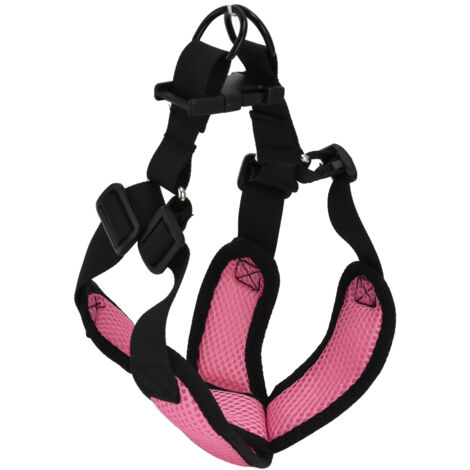 Bequemes, verstellbares, reflektierendes Hundegeschirr – Rosa, Größe S