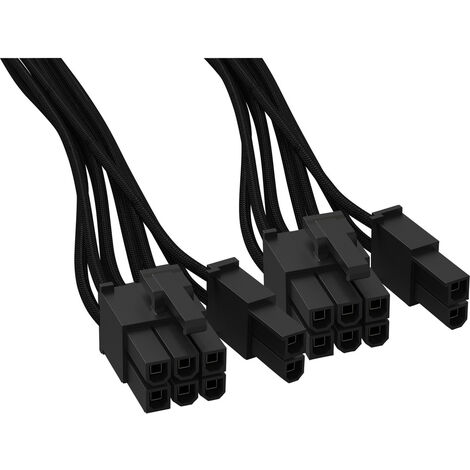 PCE BeQuiet Computer, Strom Kabel [2x ATX-Stecker 8pol. (6+2) - 1x 12 PIN-Stecker (Netzteil)] 0.60 m Sch