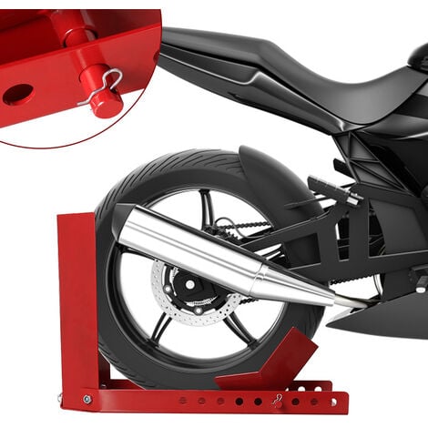 Béquille d'Atelier Lève Moto Support de Roue Paddock Moto avec Bras Réglable  Noir/Rouge - Costway