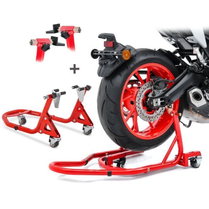 Béquille d'Atelier Range Moto Arrière et Avant Set Constands XMR rouge