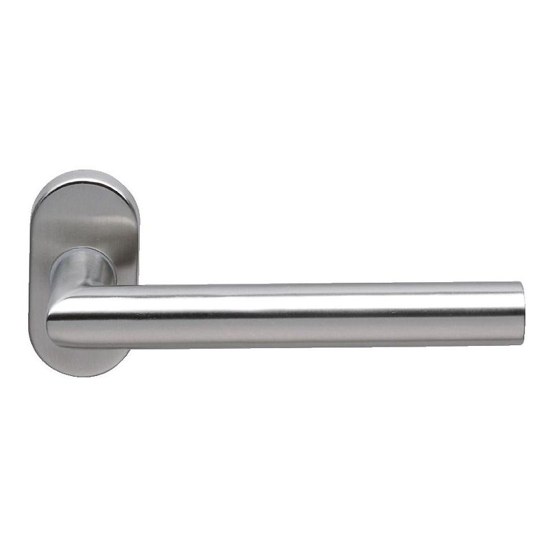 Normbau - Béquille double droite en inox 304 sur rosace ovale série est 21