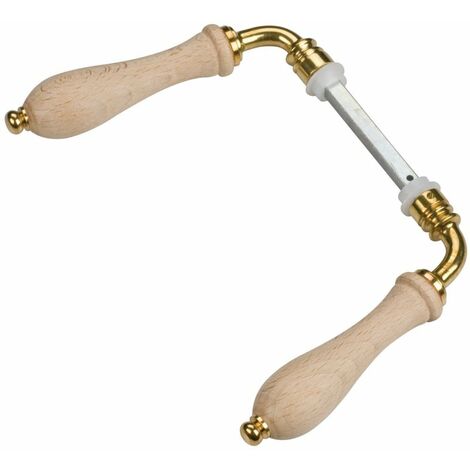 Béquille de porte double bois brut - Carré 7 mm - Poire - Dubois ind