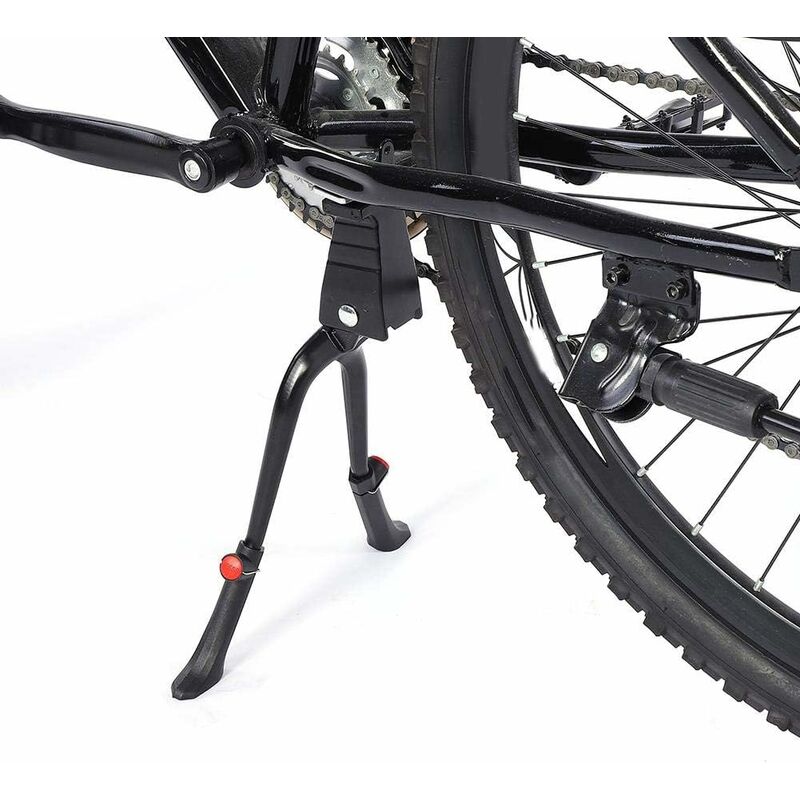Béquille de vélo, béquille latérale de vélo béquille arrière béquille de vélo réglable en hauteur à double jambe pour vélos de 24 à 28 pouces Fei Yu