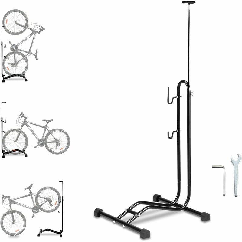 Ikodm - Support de sol vertical pour vélos 20'-27.5', Support de rangement pour vélos d'intérieur pour le garage ou l'appartement, support velo sol