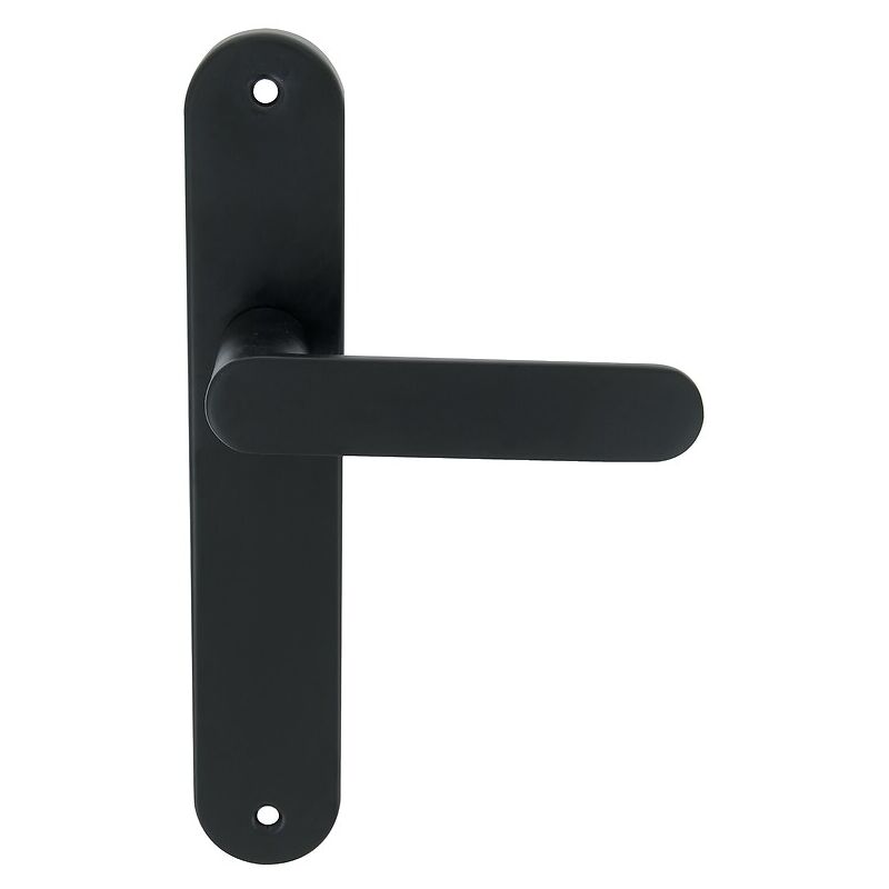 Béquille double aluminium sur plaque acier en 195 mm ligne Meudon condamnation finition noir mat - CADAP