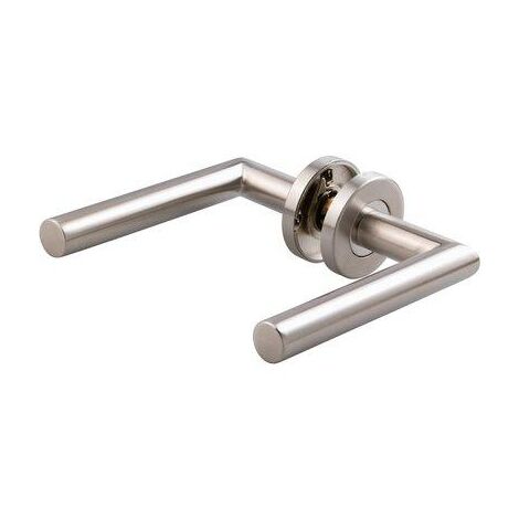 Béquille Double en Inox avec Rosace Bricard Disco - Argent, Normbau V19, Référence 3050766452