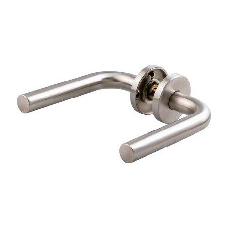 Béquille Double en Inox avec Rosace Normbau L19 – Modèle Tempo Pop en Argent