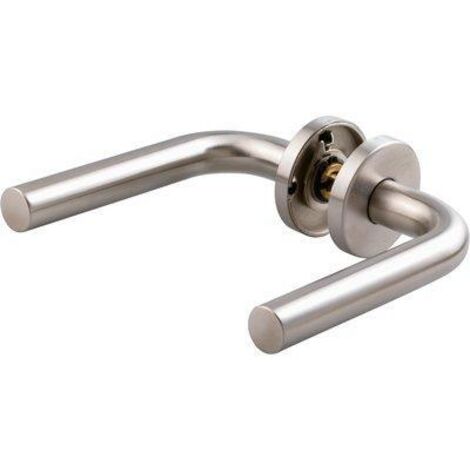 Béquille Double en Inox avec Rosace Normbau L19 – Modèle Tempo Pop en Argent