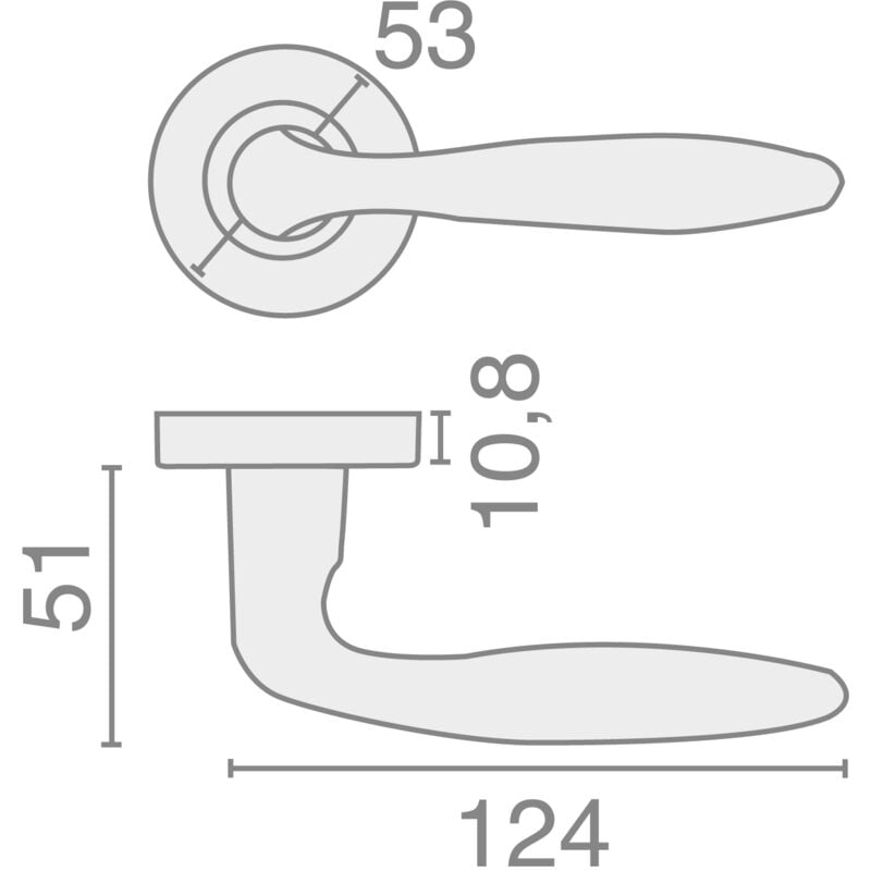 Heracles - Béquille double jade semi massive sur rosace bec de cane inox 1594 B-INOX-12