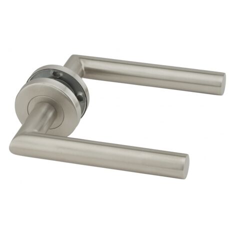 Thirard – Paire de béquilles inox 304 pour porte jusqu'à 45 mm – Carré 7 mm – Entr'axe 19,5 cm – Vis de fixation invisibles