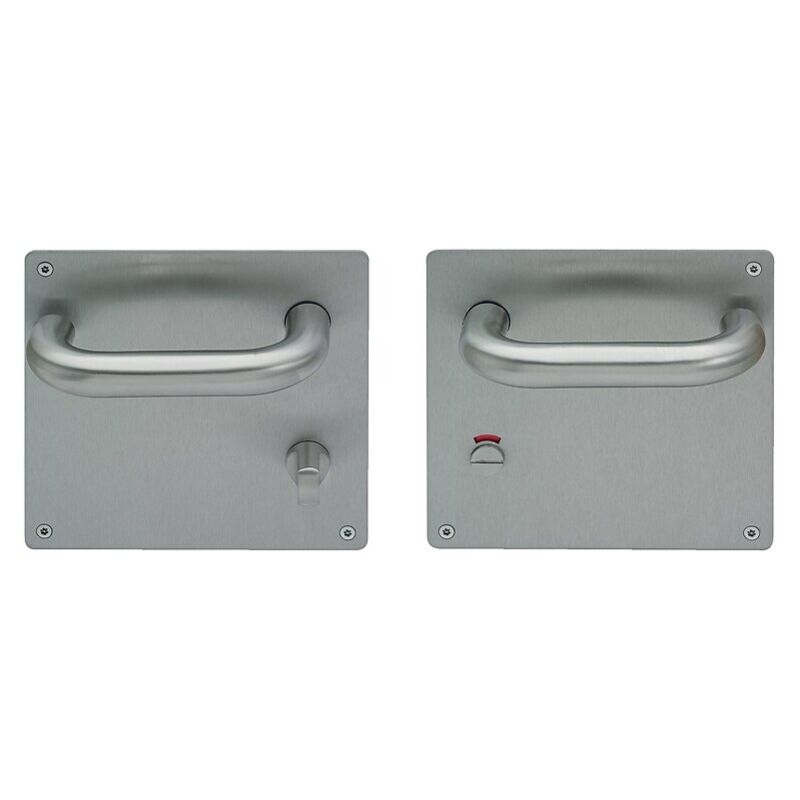 Normbau - Béquille double inox A2 sur plaque renforcée carré 170 x 170 mm, entraxe 70 mm clé i