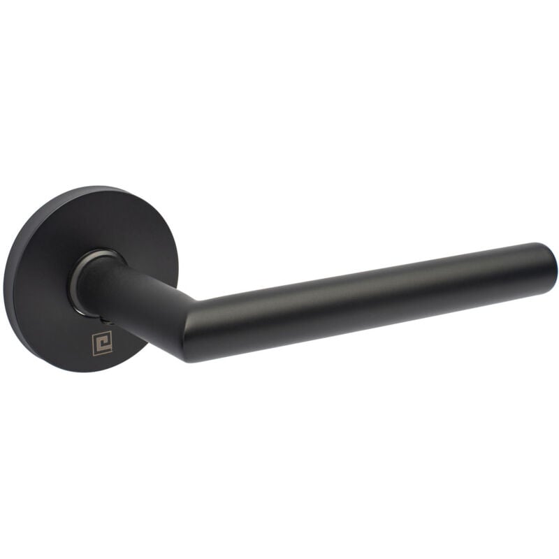 Béquille double sur rosace jade slim noir mat bec de cane diamètre 16mm Heracles B-INOX-SL01N