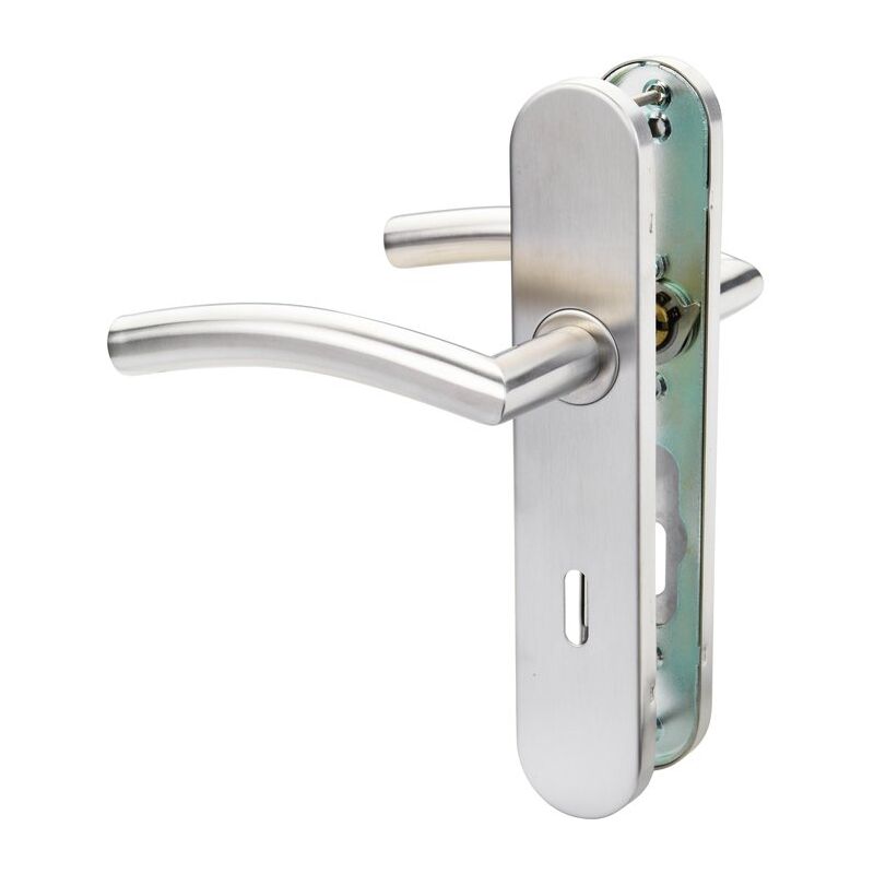 Normbau - Poignée de porte intérieure - C19 Gris - Clé l - 195 mm