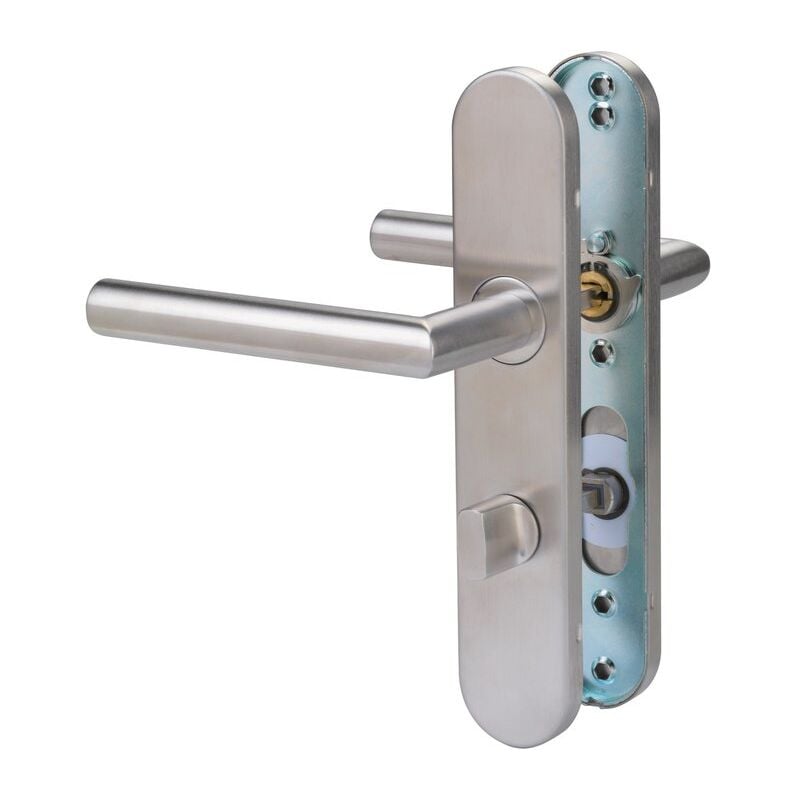 Normbau - Poignée de porte intérieure - V19 Gris - Condamnation à voyant - 195 mm