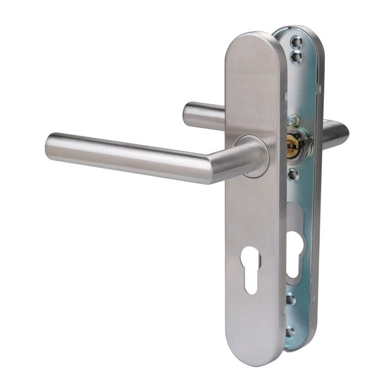 Normbau - Poignée de porte d'entrée - V19 Gris - Clé i - 195 mm