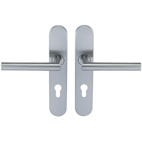 Béquille double inox sur plaque Ligne 19 type V bec de cane - BRICARD NORMBAU