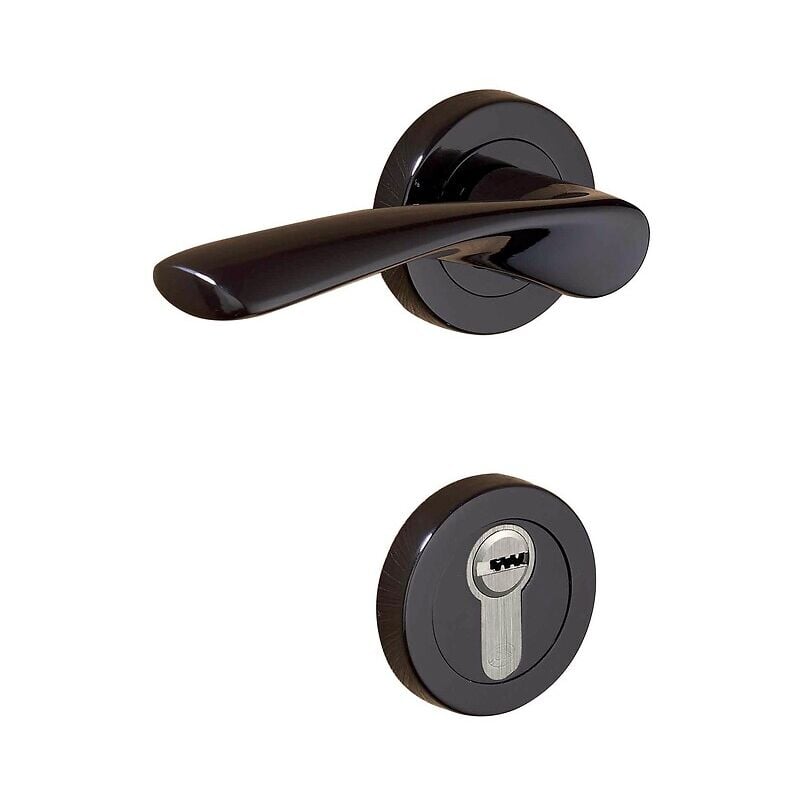 DCG - Béquille double laiton sur rosace ligne Lilas fintion vieux laiton mat