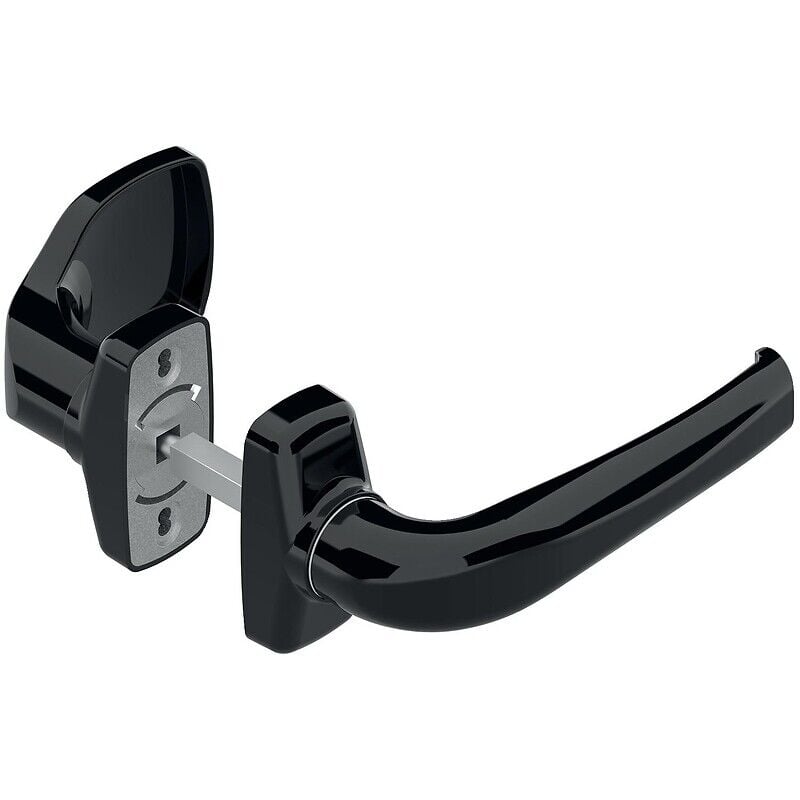 La Croisee Ds - Béquille double palière sur rosace type Crystal carré 8 x 144 mm entraxe fixation 43-50 mm relevage 80° noir ral 9005 - la croisée ds