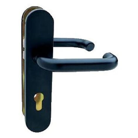 Béquille double sur plaque pour serrure CF 5000 entraxe 72 mm carré de 9 mm noir - TESA SA