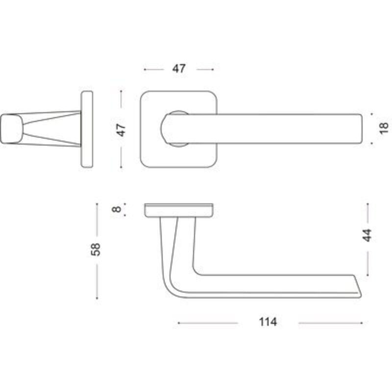Vachette - Ensemble de poignées de porte kaza Alba (Blanc mat) Alba (Blanc mat) Anodisé Condamnation + voyant