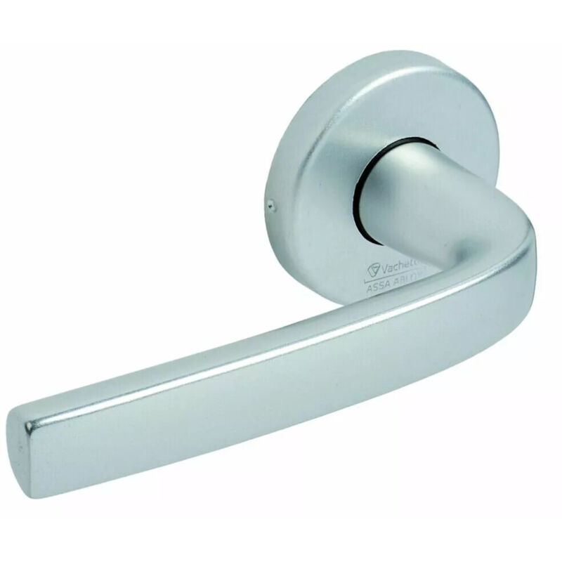 Vachette - Béquille double sur rosaces ligne Logio aluminium anodisé argent bec de cane