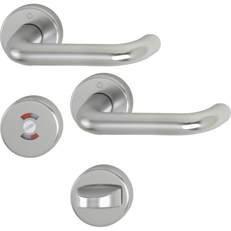 Béquille double sur rosaces rondes Paris ép 38-47 mm avec rosaces de fonction clé i finition argent F1 - HOPPE FRANCE EURL