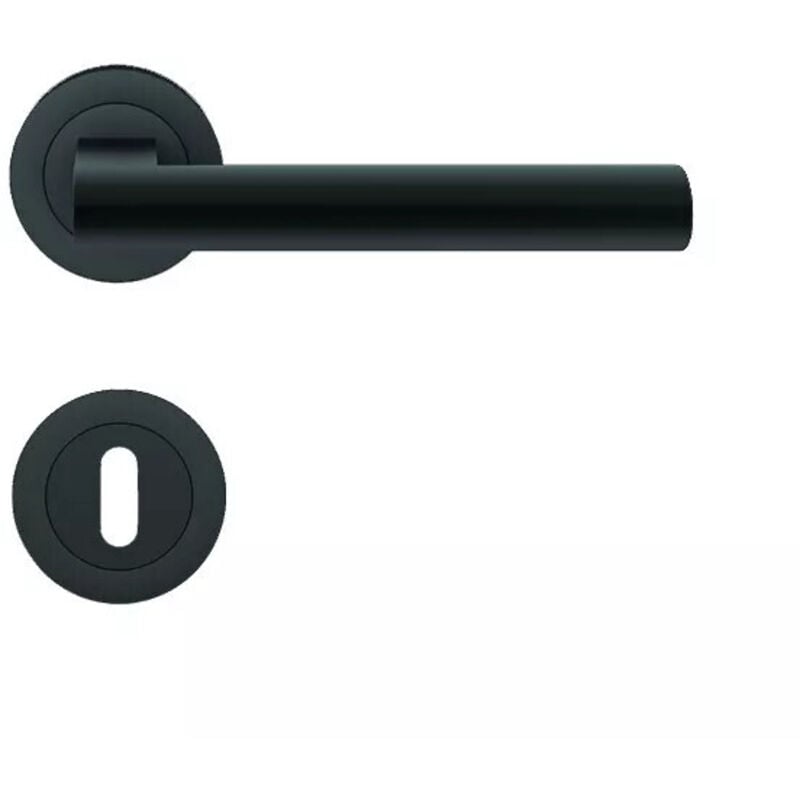 Karcher Design - Béquille double sur rosaces rondes série er 45 Madeira finition noir Cosmos fonction clé l