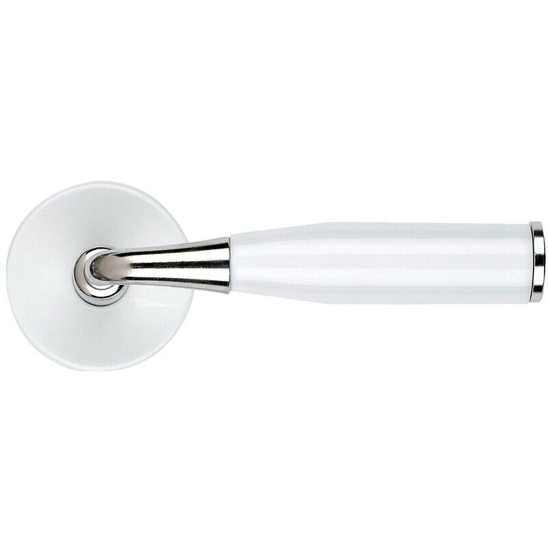 Béquille double type Fusain en porcelaine de Limoges monture laiton nickelé carré de 7 mm - mérigous