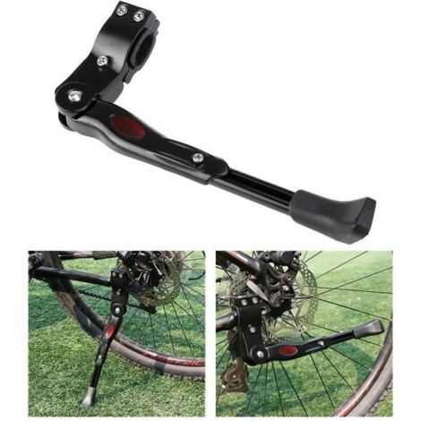 Béquille latérale universelle en alliage d\'aluminium FOXNOVO pour VTT et vélo de route - Noir