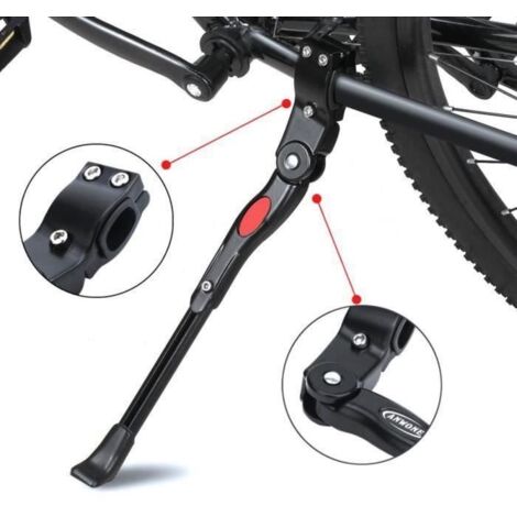 Bequille VTT Velo Laterale Réglable en hauteur - Alliage d' aluminium - Noir