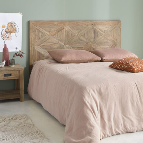 Berah Getah – Tête de lit en teck recyclé 165 cm – Hauteur 116 cm – Design chevrons éco-responsable – Montage facile et livré monté