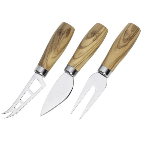 Bérard Käse Messer Set, 3-teilig, Olivenholz, Maße: 16 x 13 cm (21350)