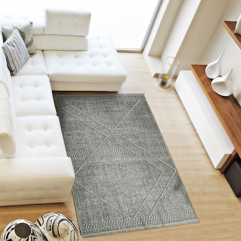 

Diseño de puntas y eputa moderna en gris viscosa. - Gris